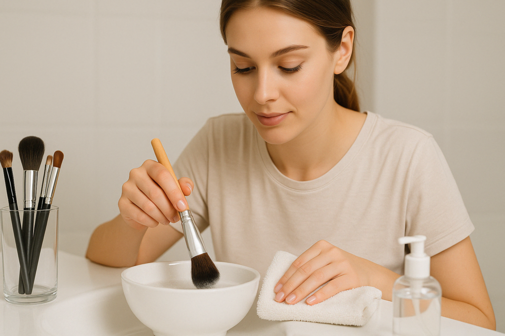 como limpiar las brochas de maquillaje