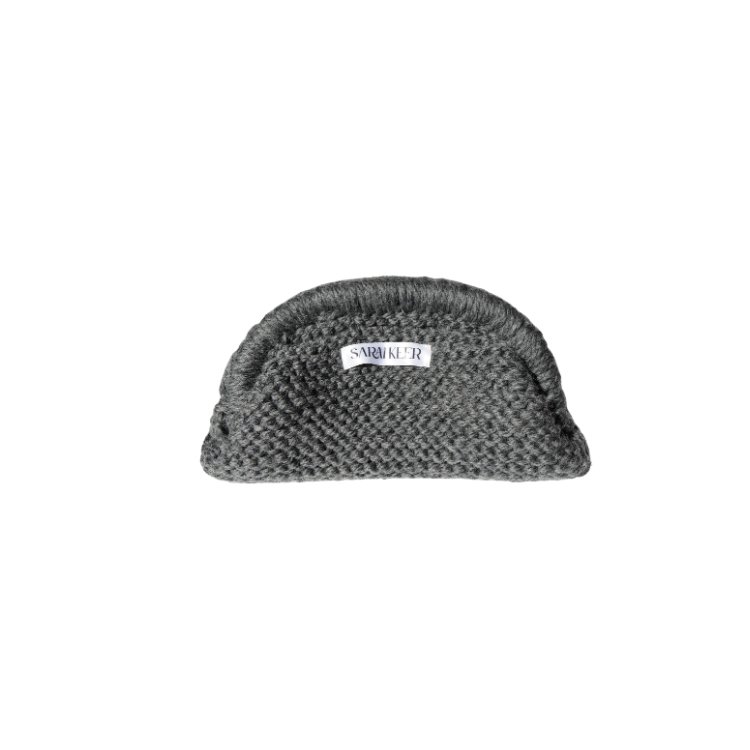Pochette Sarahkeer en laine mérinos gris foncé