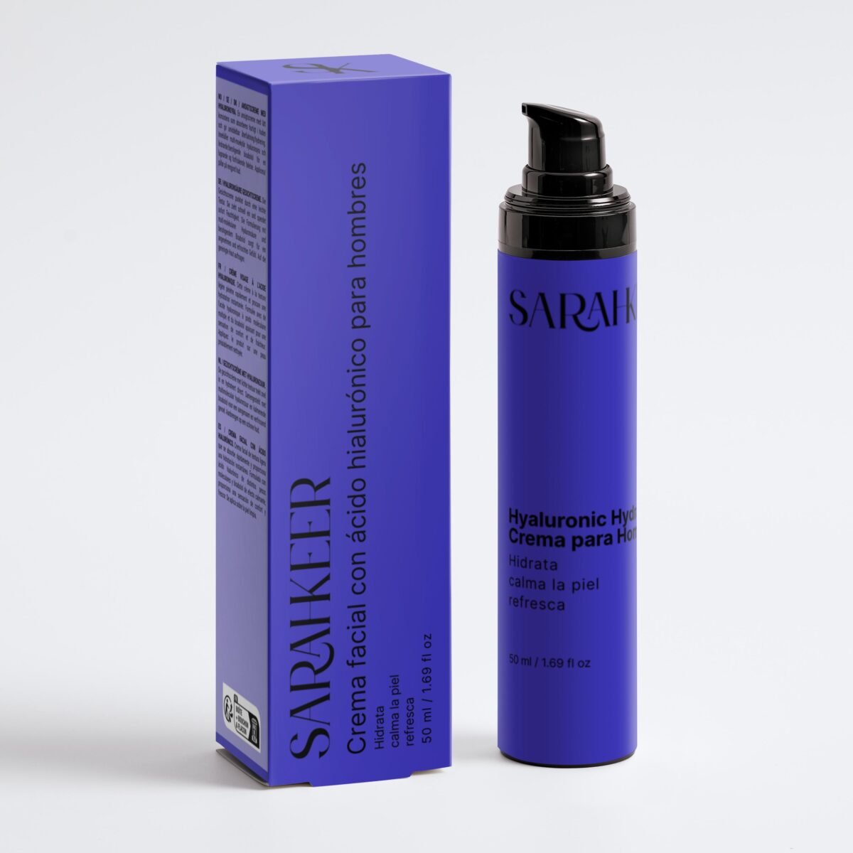 Facial cream with hyaluronic acid for men